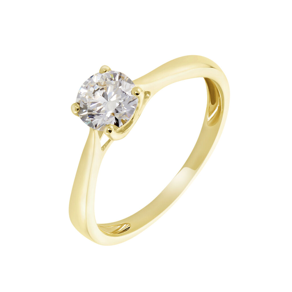 Bague Solitaire Fiona Or Jaune Diamant Synthetique - Bagues solitaires Femme | Histoire d’Or