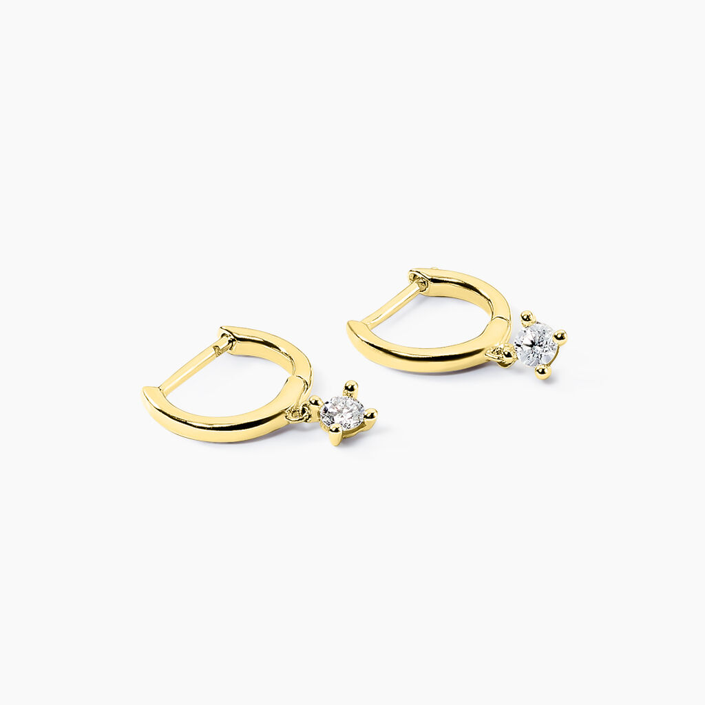 Créoles Claud Or Jaune Diamant Synthétique - Boucles d'oreilles créoles Femme | Histoire d’Or
