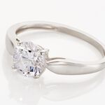Bague Solitaire Or Blanc Caharus Oxyde De Zirconium - Bagues solitaires Femme | Histoire d&rsquo;Or