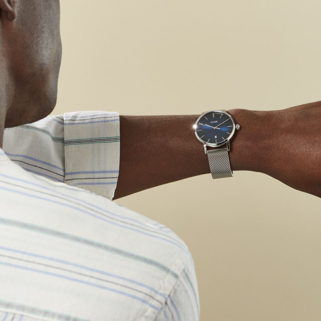 Coffret Montre Cluse Aravis Bleu Fumé - Montres Homme | Histoire d’Or
