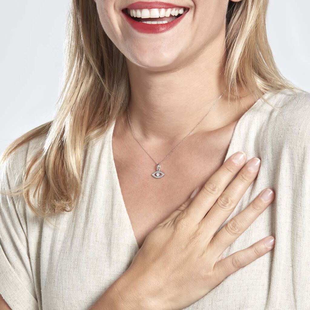 Pendentif Amelot Argent Blanc Oxyde De Zirconium - Pendentifs Femme | Histoire d’Or
