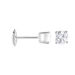 Boucles D'oreilles Puces 4 Griffes Or Blanc Diamant Synthetique - Clous d'oreilles Femme | Histoire d’Or