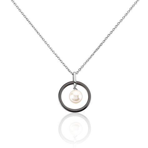 Collier Argent Blanc Céramique Et Perle De Culture - Colliers fantaisie Femme | Histoire d’Or