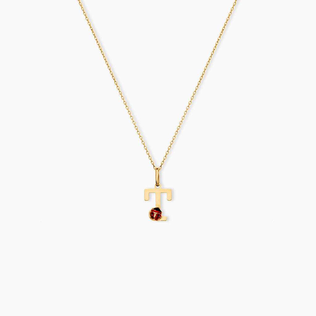 Pendentif Helidie Coccinelle Lettre Or Jaune - Pendentifs Enfant | Histoire d&rsquo;Or