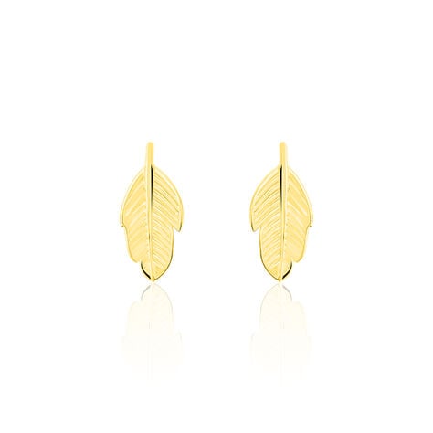 Boucles D'oreilles Puces Bartolomea Feuilles Or Jaune - Clous d'oreilles Femme | Histoire d’Or