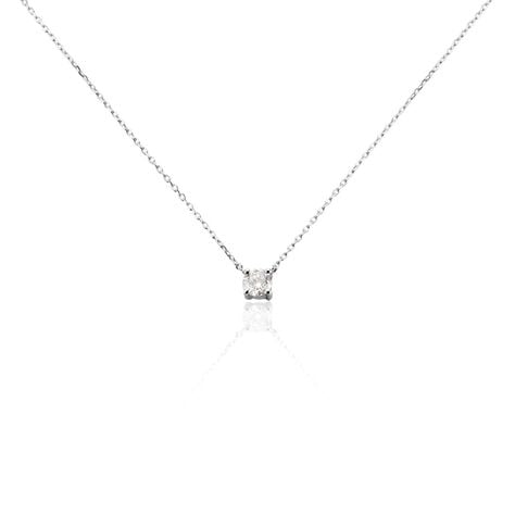 Collier Or Blanc Aphrodite Diamant - Colliers Femme | Histoire d’Or