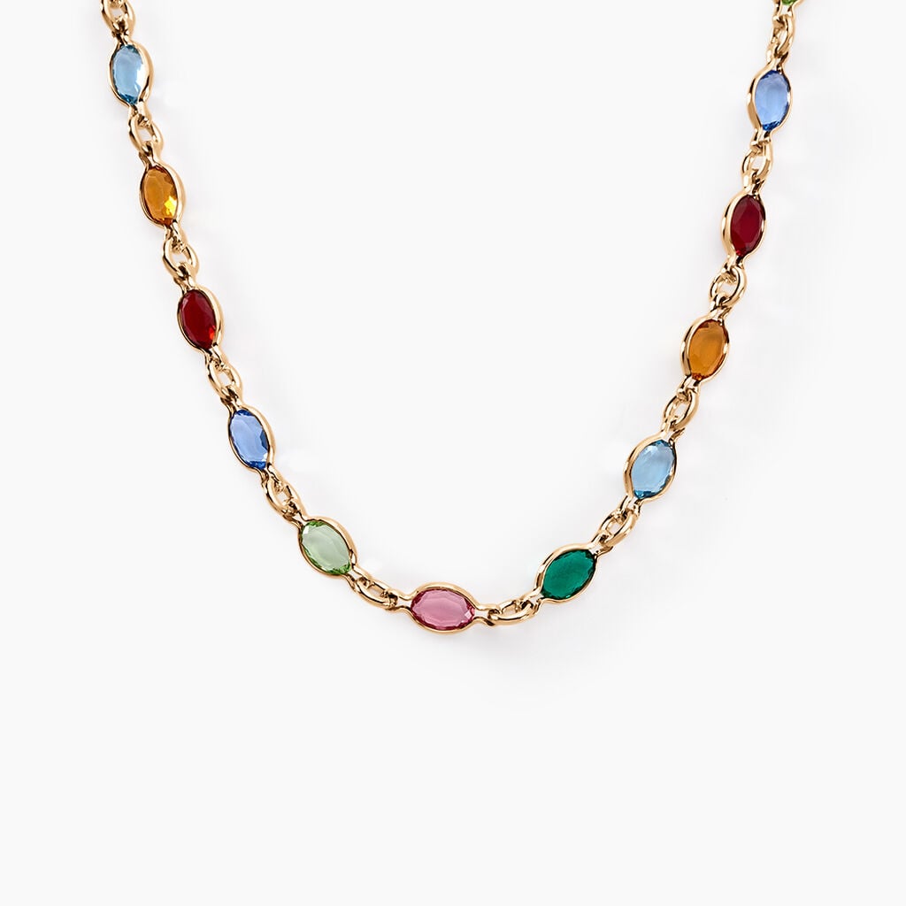 Collier Ilvaae Plaqu&eacute; Or Jaune Pierre De Synthese - Colliers pierre Femme | Histoire d&rsquo;Or
