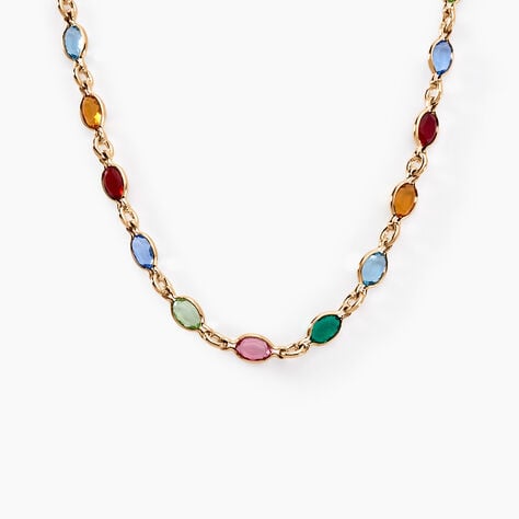 Collier Ilvaae Plaqu&eacute; Or Jaune Pierre De Synthese - Colliers pierre Femme | Histoire d&rsquo;Or