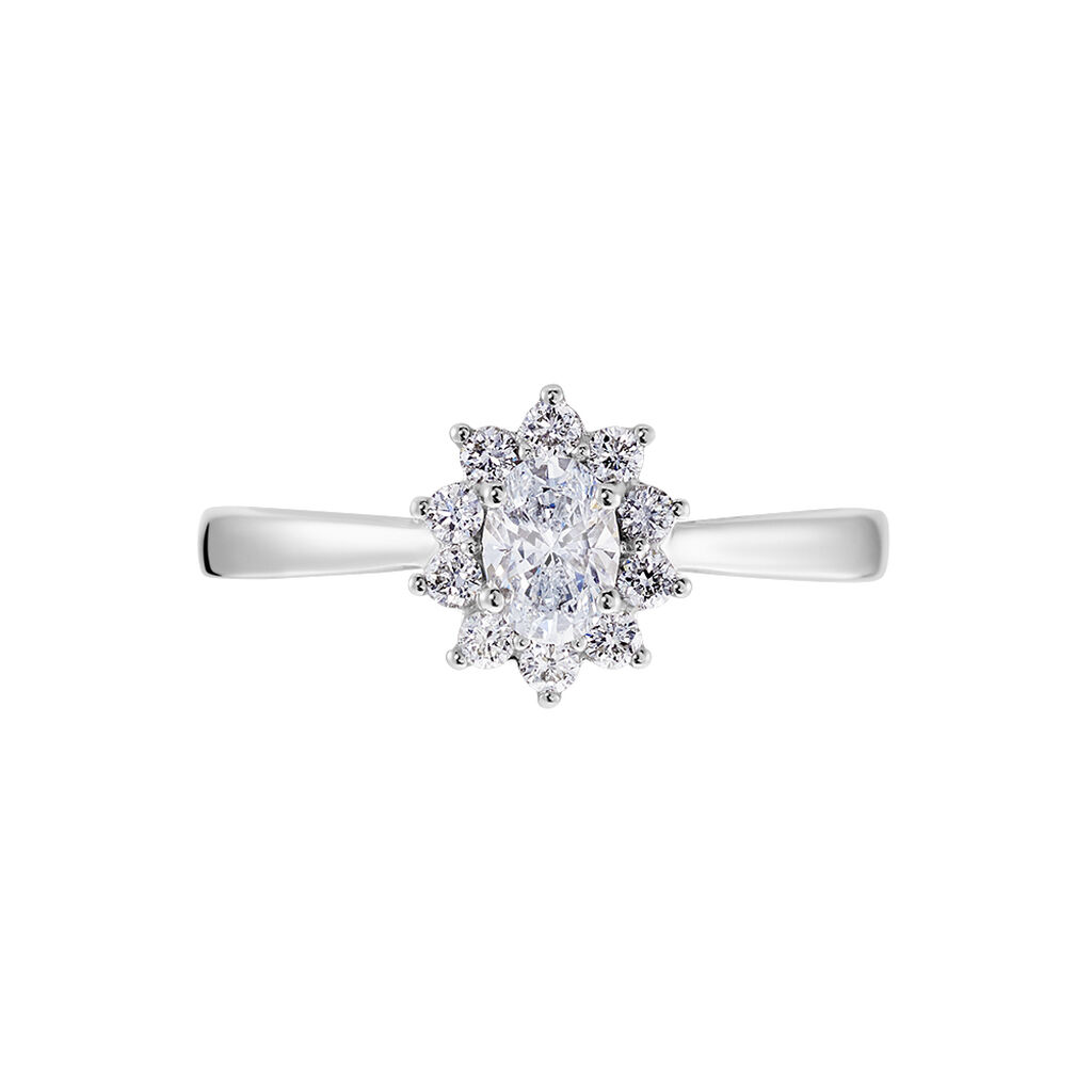 Bague Or Blanc Mysie Diamants Synthétiques - Bagues solitaires Femme | Histoire d’Or