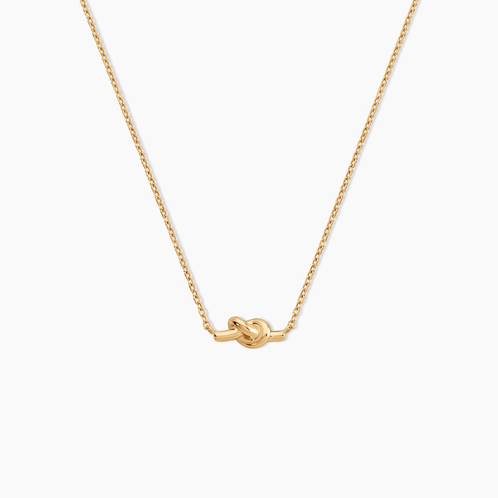 Collier Bretzel Plaqu&eacute; Or Jaune - Bijoux sans pierre Femme | Histoire d&rsquo;Or