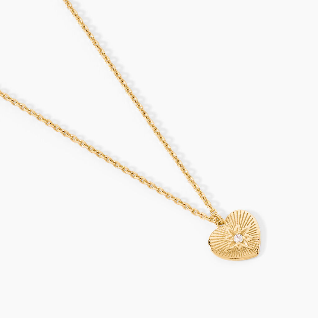 Collier Phebee Argent Dor&eacute; A L'Or 750/1000 Oxyde De Zirconium - F&ecirc;te des m&egrave;res Femme | Histoire d&rsquo;Or