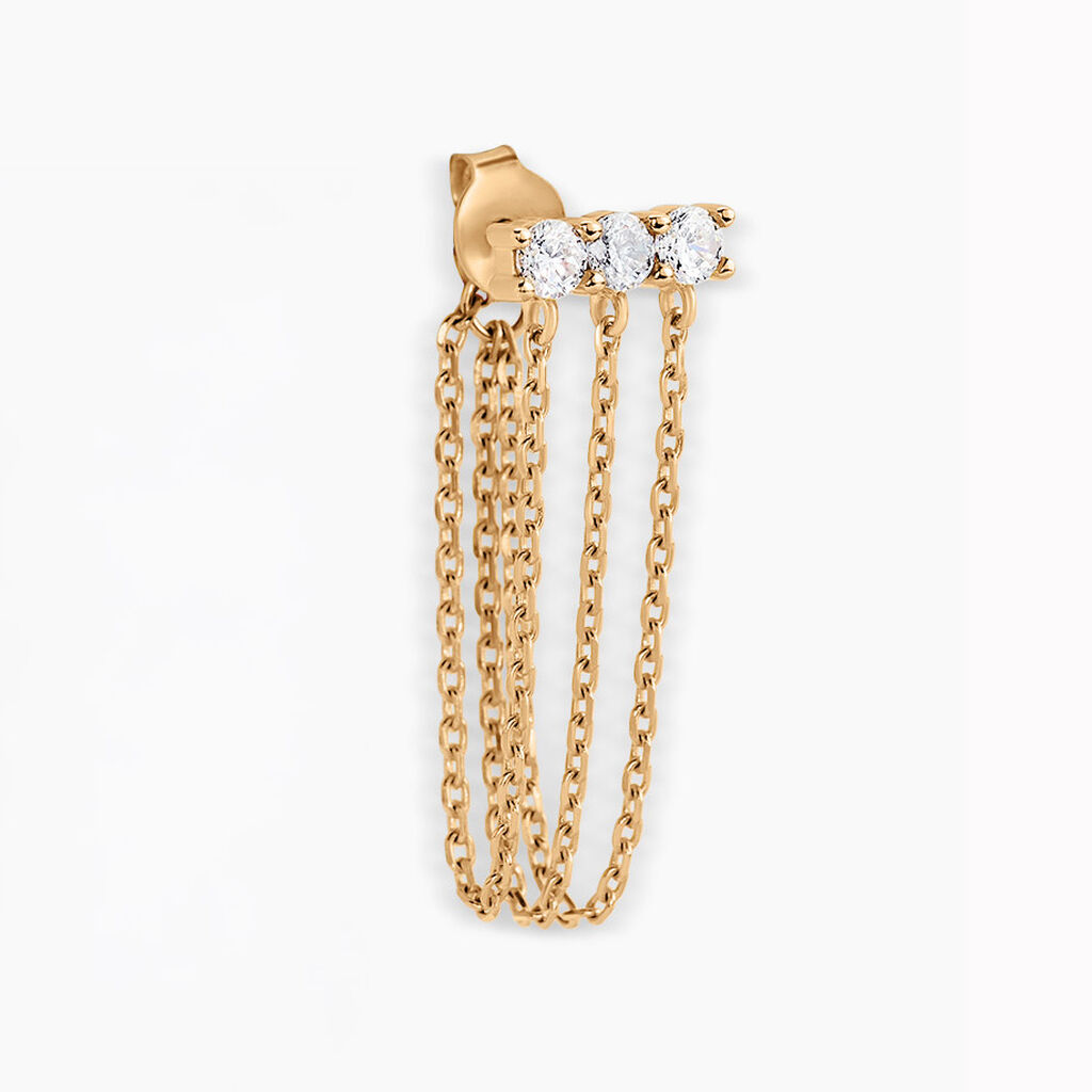 Boucle D'oreille Unitaire Pendante Serenity Plaqu&eacute; Or Jaune Oxyde - Piercings d'oreilles Femme | Histoire d&rsquo;Or