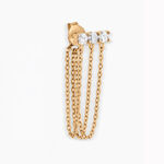Boucle D'oreille Unitaire Pendante Serenity Plaqu&eacute; Or Jaune Oxyde - Piercings d'oreilles Femme | Histoire d&rsquo;Or