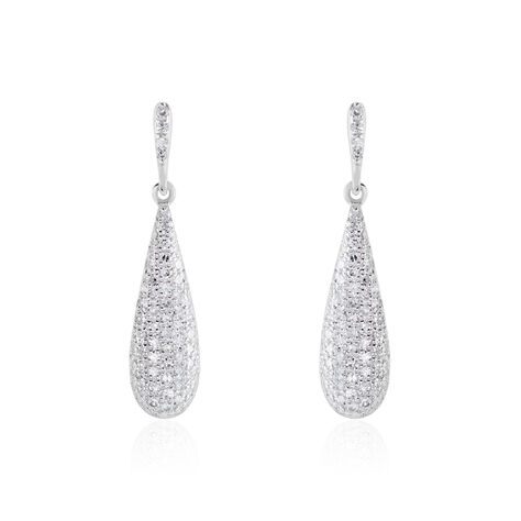 Boucles D'oreilles Puces Celine Or Blanc Diamant - Boucles d'oreilles pendantes Femme | Histoire d’Or