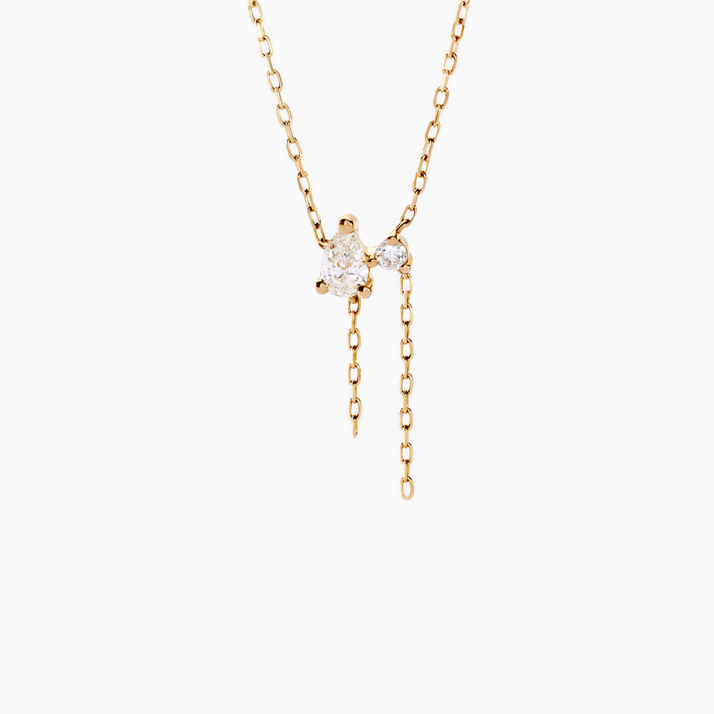 Collier Kirstin Or Jaune Diamant Synth&eacute;tique - Colliers Femme | Histoire d&rsquo;Or