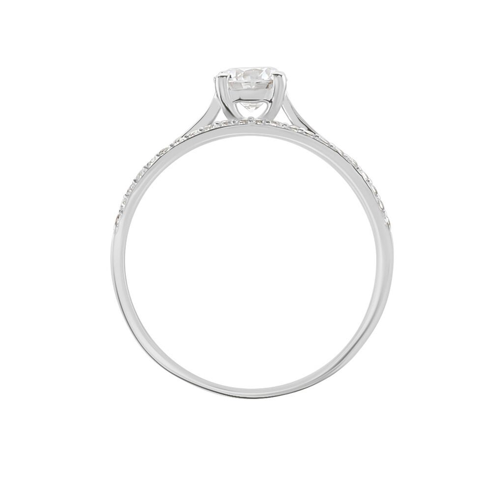 Bague Solitaire Anatoline Or Blanc Oxyde De Zirconium - Bagues solitaires Femme | Histoire d&rsquo;Or