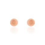 Boucles D'oreilles Puces Fidelia Boule Sablee Or Rose - Clous d'oreilles Femme | Histoire d&rsquo;Or