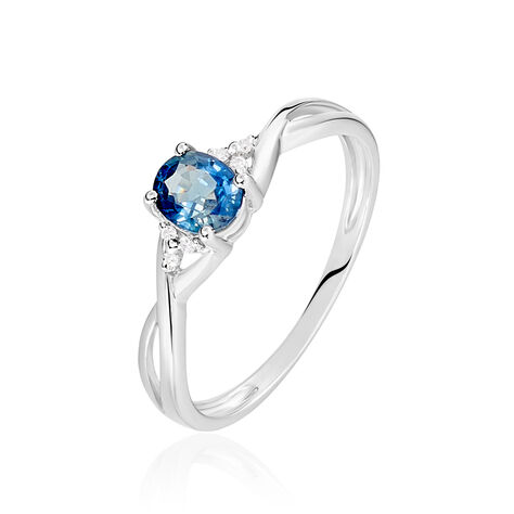Bague Cassie Or Blanc Saphir Et Diamant - Bagues solitaires Femme | Histoire d’Or