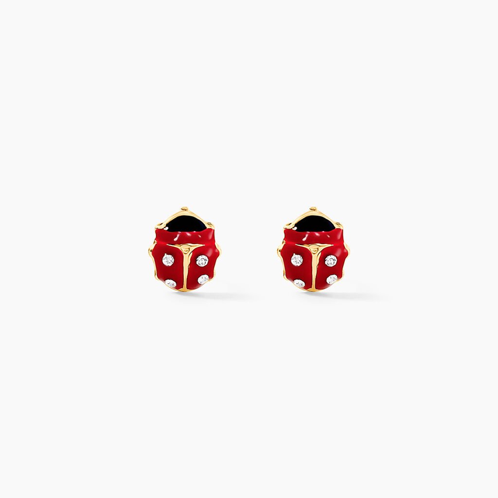 Boucles D'oreilles Puces Deena Or Jaune Oxyde De Zirconium - Clous d'oreilles Enfant | Histoire d&rsquo;Or