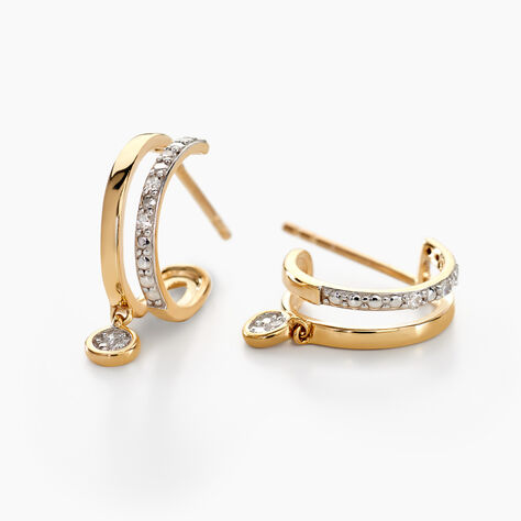 Créoles Jory Or Jaune Diamant - Boucles d'oreilles créoles Femme | Histoire d’Or