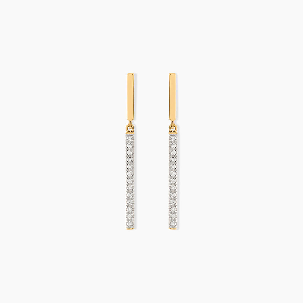 Boucles D'oreilles Pendantes Alayna Or Jaune Diamant - Boucles d'oreilles pendantes Femme | Histoire d’Or