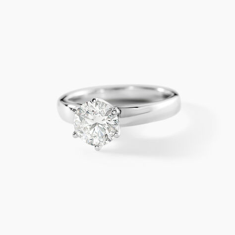Bague Solitaire Natalia Or Blanc Diamant Synthetique - Bagues solitaires Femme | Histoire d&rsquo;Or