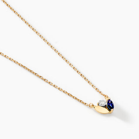 Collier Tameka Or Bicolore Saphir Diamant - Colliers Femme | Histoire d&rsquo;Or