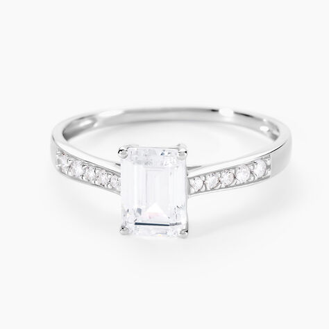 Bague Or Blanc Gesacus Oxyde De Zirconium - Bagues solitaires Femme | Histoire d’Or
