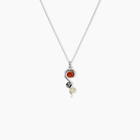 Collier Murriel Argent Blanc Ambre - Colliers fantaisie Femme | Histoire d&rsquo;Or