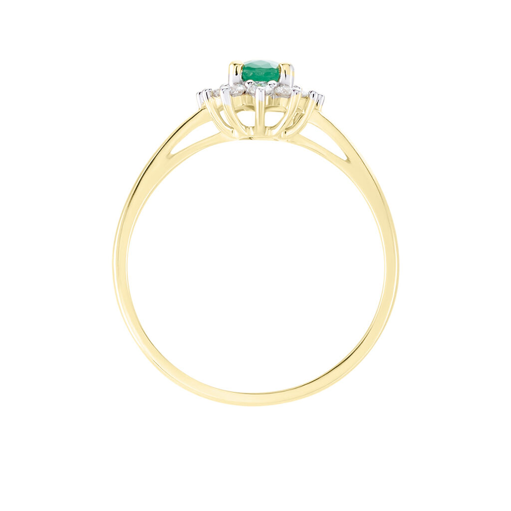 Bague Vladimir Or Jaune  Emeraude Diamants - Bagues solitaires Femme | Histoire d&rsquo;Or