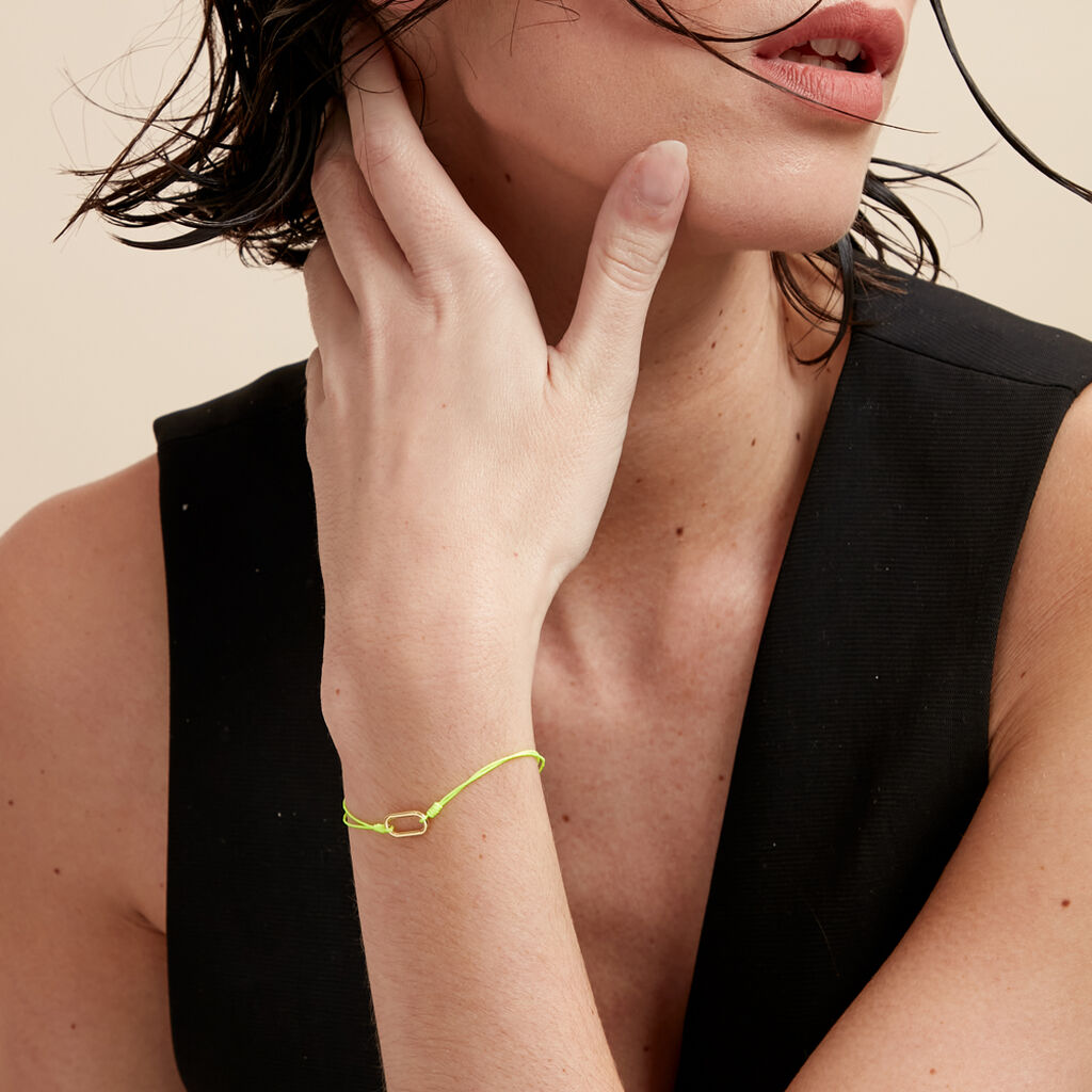 Bracelet Infini Pop Argent Jaune - Bracelets cordon Femme | Histoire d’Or