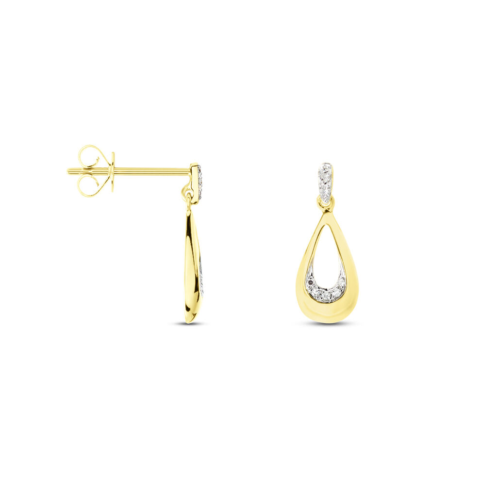 Boucles D'oreilles Puces Nirmala Or Jaune Diamant - Boucles d'oreilles pendantes Femme | Histoire d’Or