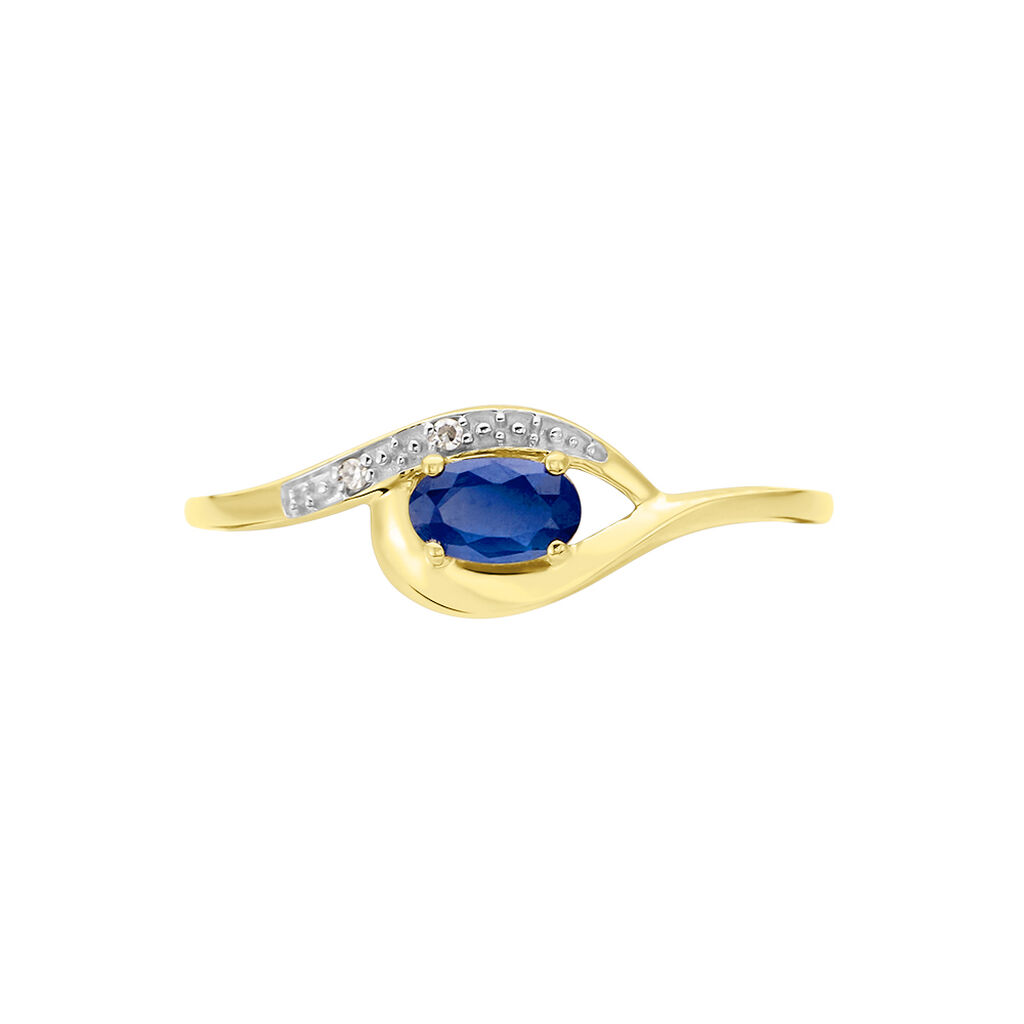 Bague Emotion Or Jaune Saphir Diamant - Bagues avec pierre Femme | Histoire d’Or