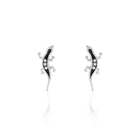 Boucles D'oreilles Puces Oya Argent Blanc Oxyde De Zirconium - Boucles d'oreilles fantaisie Femme | Histoire d’Or