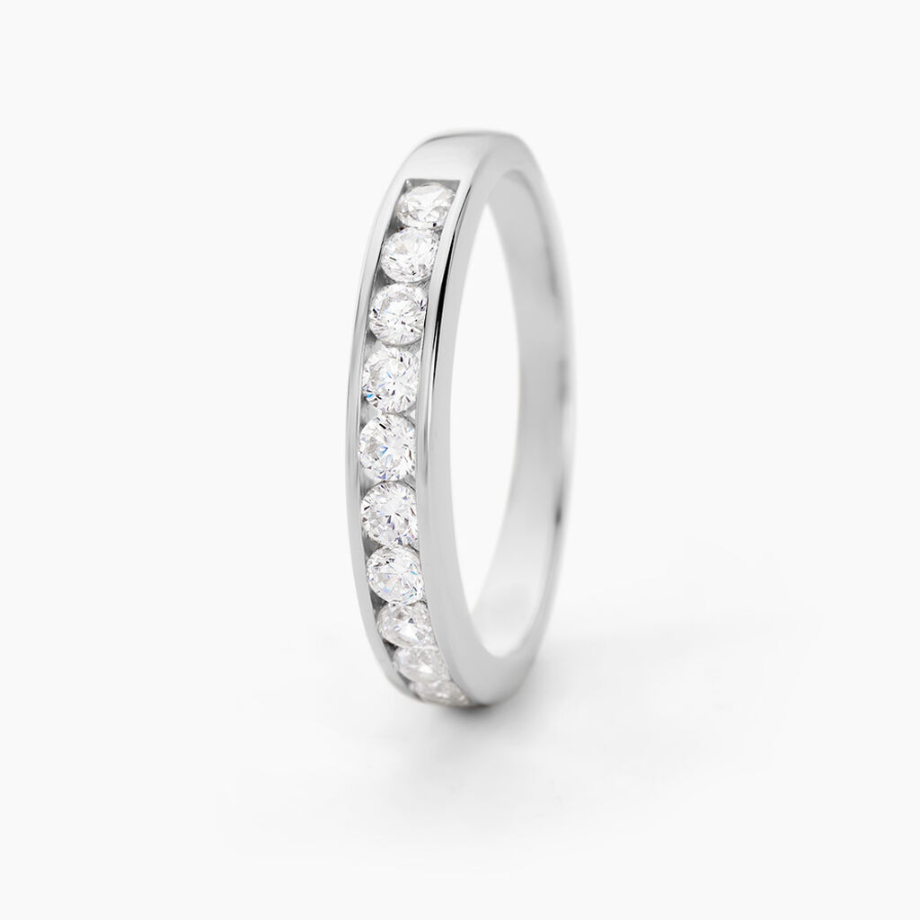 Alliance C&eacute;llia Argent Blanc Oxyde De Zirconium - Alliances Femme | Histoire d&rsquo;Or