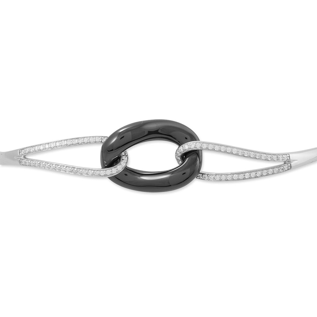 Bracelet Jonc Ceramik Design Argent  C&eacute;ramique Et Oxyde De Zirconium - Bracelets Femme | Histoire d&rsquo;Or