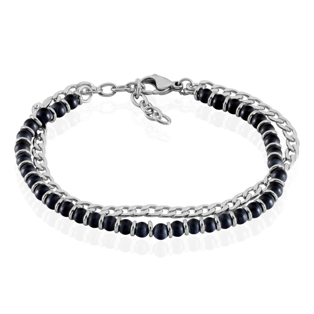 Bracelet Magalos Acier Blanc Onyx