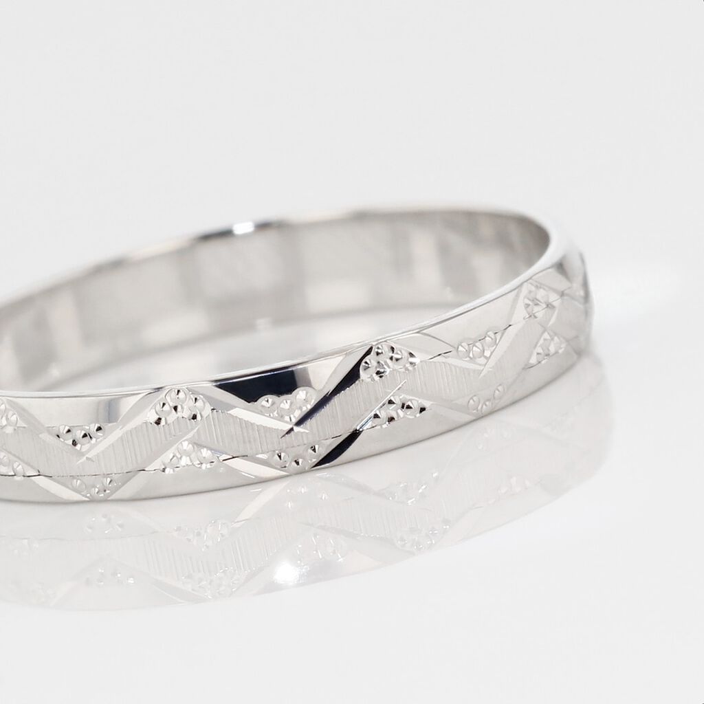 Alliance Clotilde Ruban Plat Or Blanc - Alliances Unisex | Histoire d&rsquo;Or