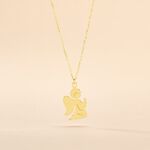 Collier Hallie Ange A Genoux Or Jaune - Colliers Bapt&ecirc;me Enfant | Histoire d&rsquo;Or