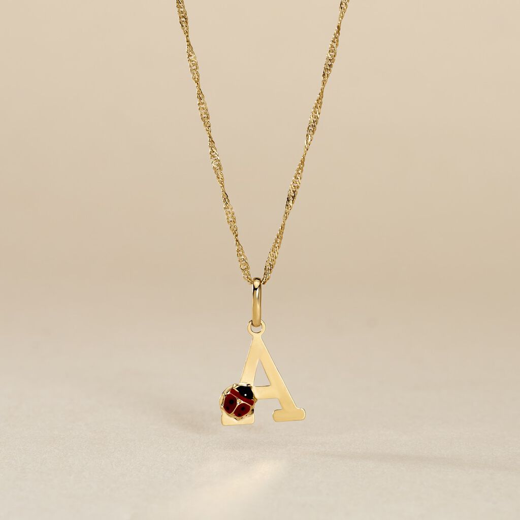 Pendentif Helidie Coccinelle Lettre Or Jaune - Pendentifs Enfant | Histoire d&rsquo;Or