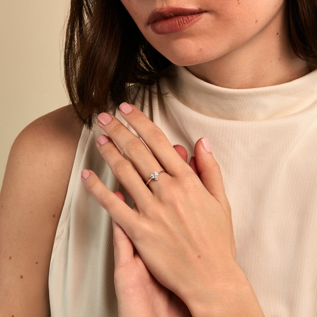 Bague Uland Or Jaune Oxyde De Zirconium - Bagues avec pierre Femme | Histoire d&rsquo;Or