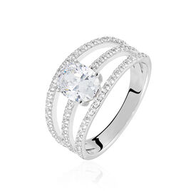 Bague Solitaire Efisia Argent Blanc Oxyde De Zirconium - Bagues solitaires Femme | Histoire d’Or