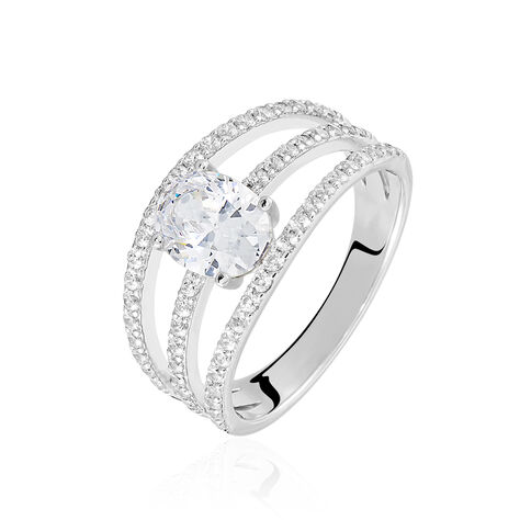 Bague Solitaire Efisia Argent Blanc Oxyde De Zirconium - Bagues solitaires Femme | Histoire d’Or