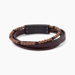 Bracelet Jourdan Cuir De Vache Noir H&eacute;matite Onyx - Bracelets Cuir Homme | Histoire d&rsquo;Or