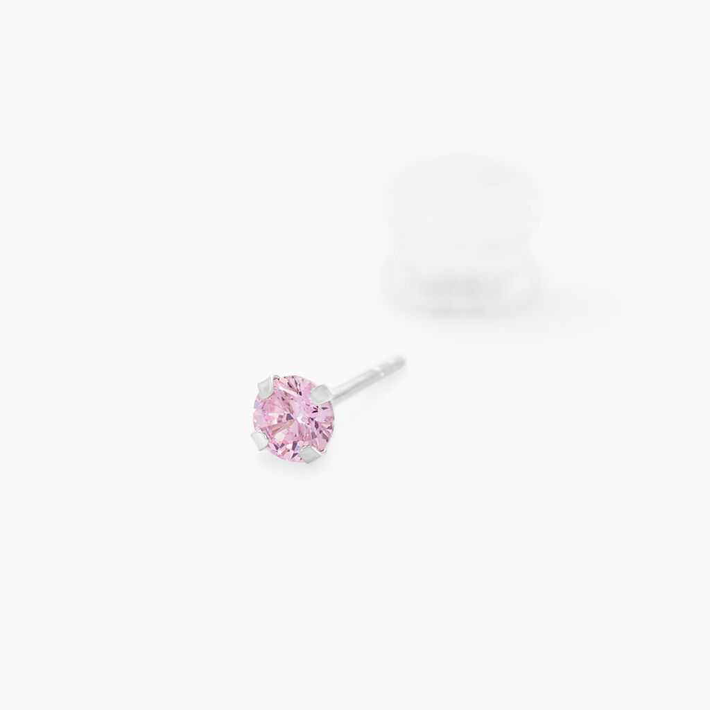 Boucles D'oreilles Puces Daria Or Blanc Oxyde De Zirconium - Clous d'oreilles Femme | Histoire d&rsquo;Or