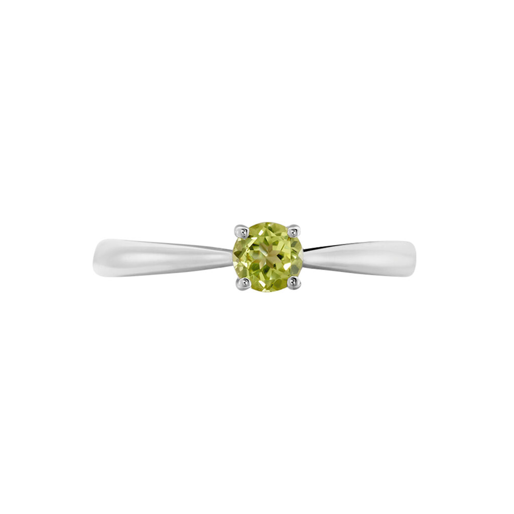 Bague Solitaire Fiona Or Blanc Péridot - Bagues solitaires Femme | Histoire d’Or