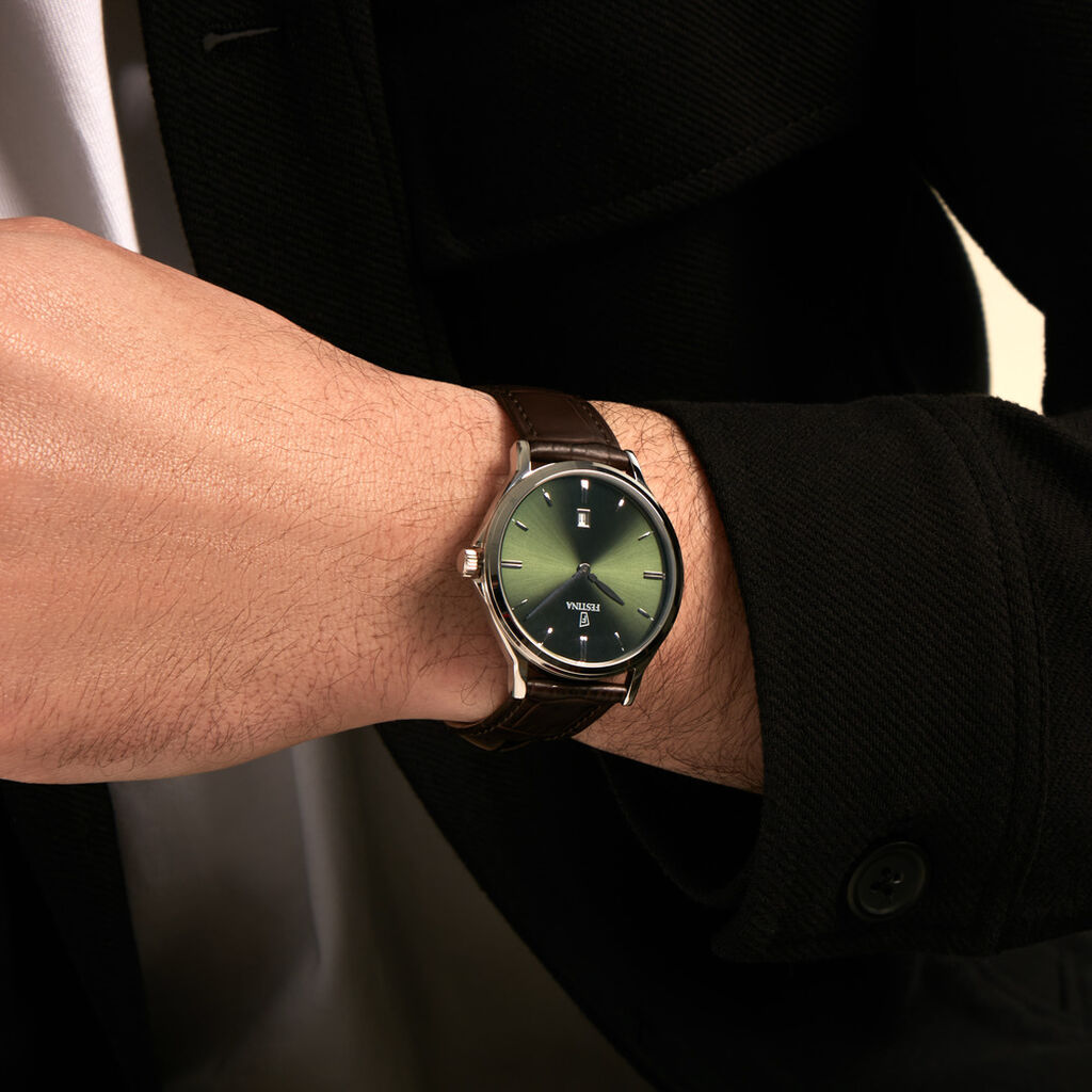 Montre Festina Classics 39 Vert - F&ecirc;te des p&egrave;res Homme | Histoire d&rsquo;Or
