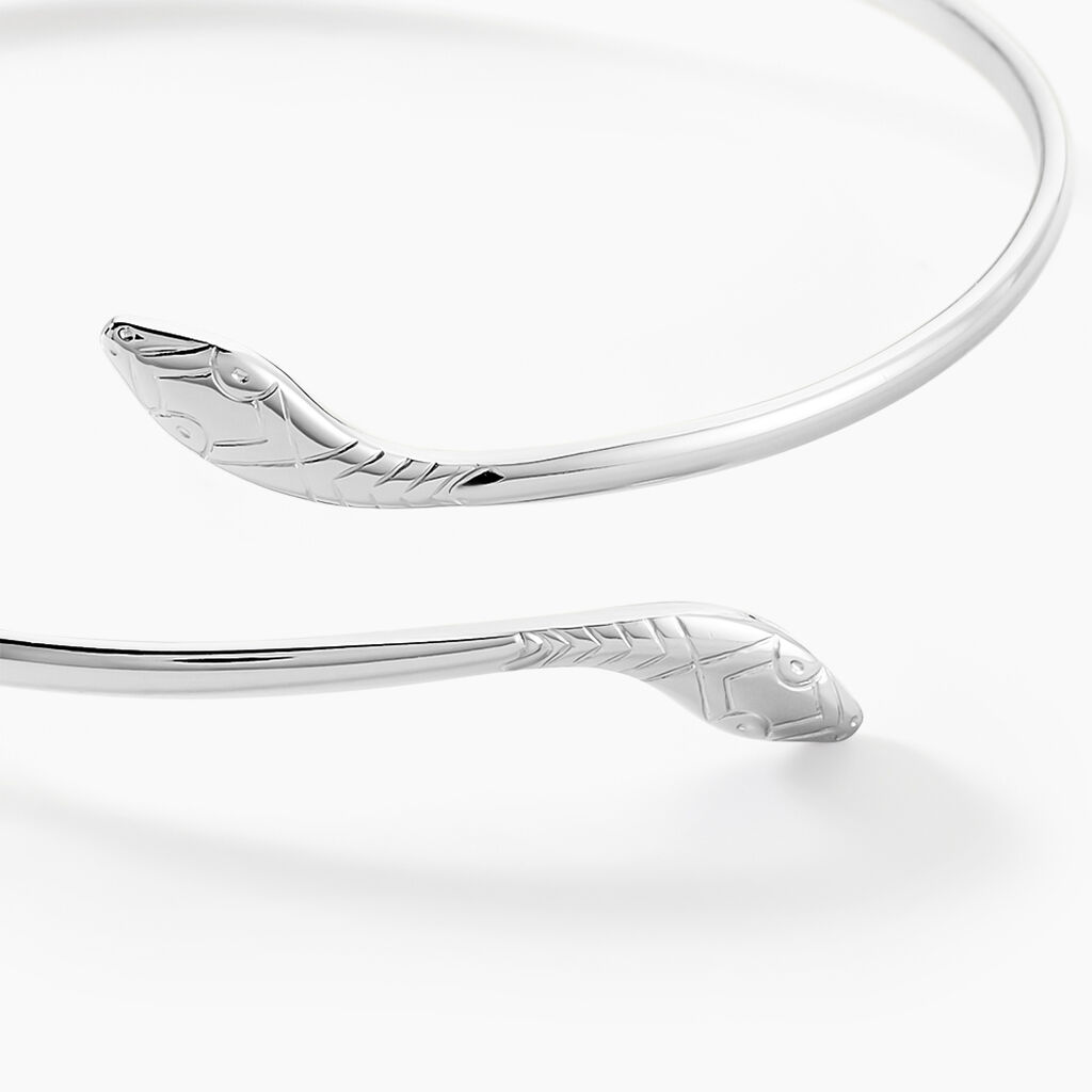 Bracelet Jonc Maisha Argent Blanc - Bracelets joncs Femme | Histoire d’Or