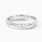 Alliance Fantaisie Diamantee Ruban Plat Or Blanc - Alliances Unisex | Histoire d&rsquo;Or