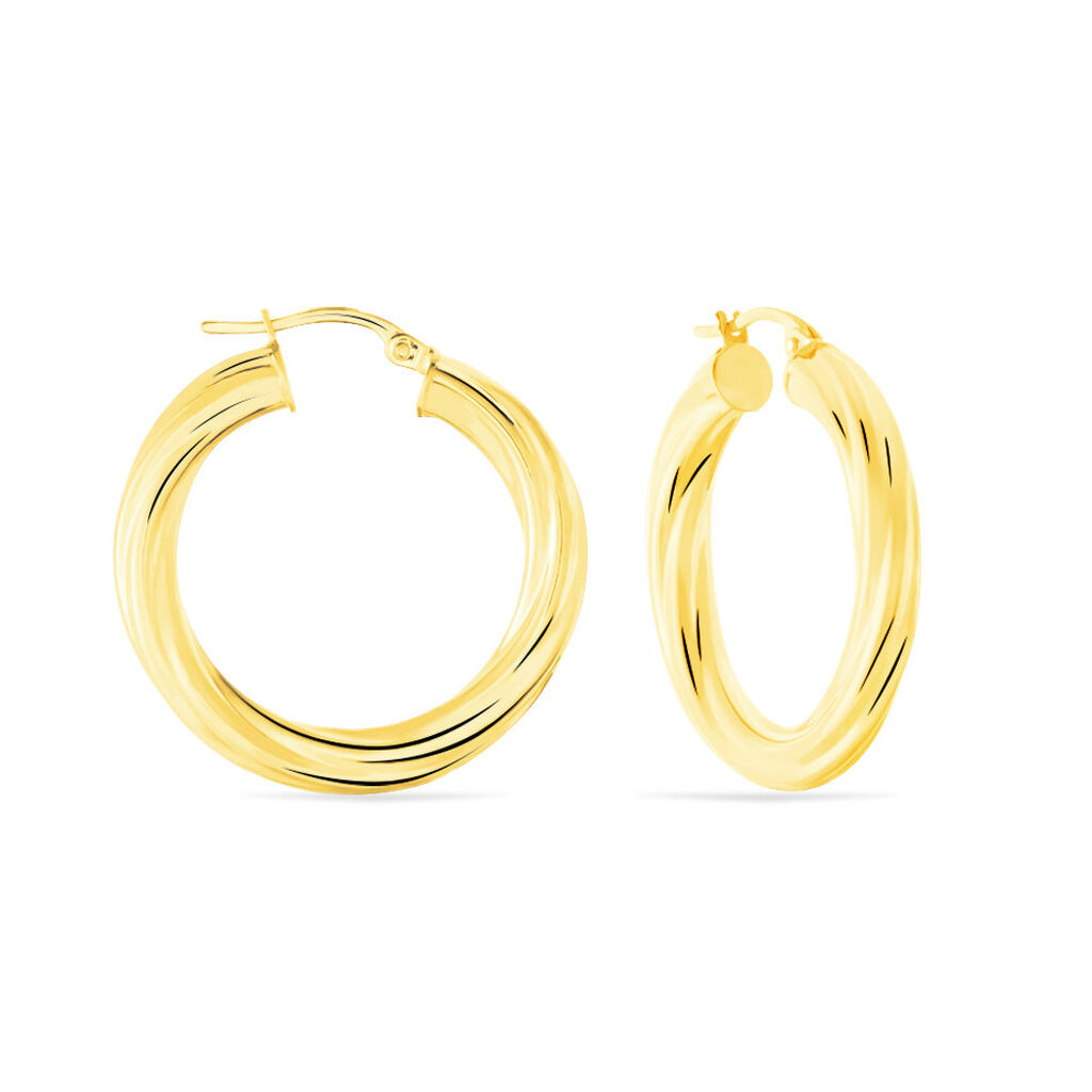 Créoles Yori Or Jaune - Boucles d'oreilles créoles Femme | Histoire d’Or